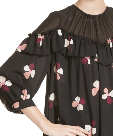 NWT KATE SPADE DUST BUDS RUFFLE BLOUSE - Picture 3 of 9